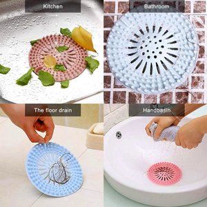Hair Catcher Durable Silicone Hair Stopper Shower Drain Covers 5 Pack New